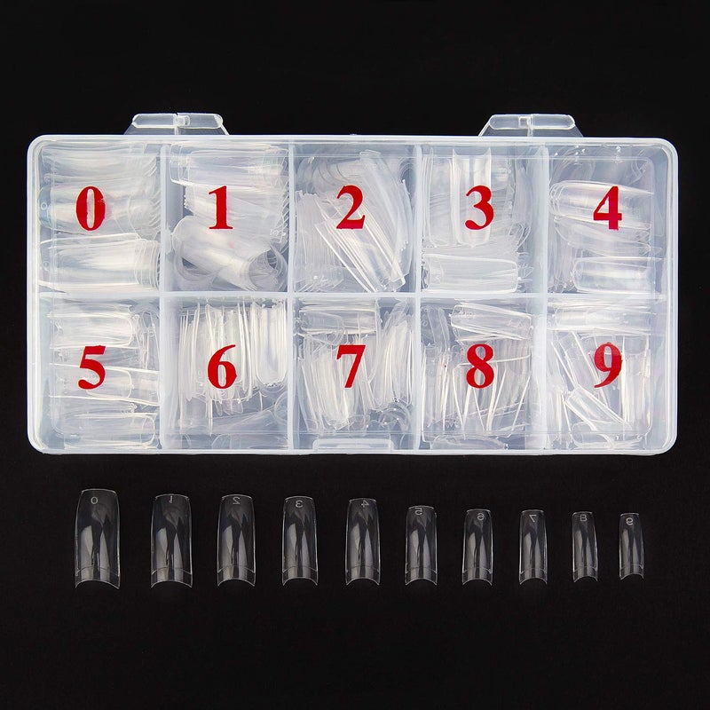 Beuniar Acrylic Nail Tips Clear 500Pcs French Artificial False Tip for Manicure Nails Art Salons & Home DIY - Image 1